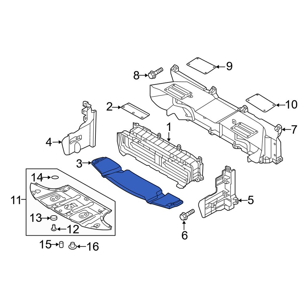 Genesis OE 29135B1000 - Front Radiator Support Air Deflector