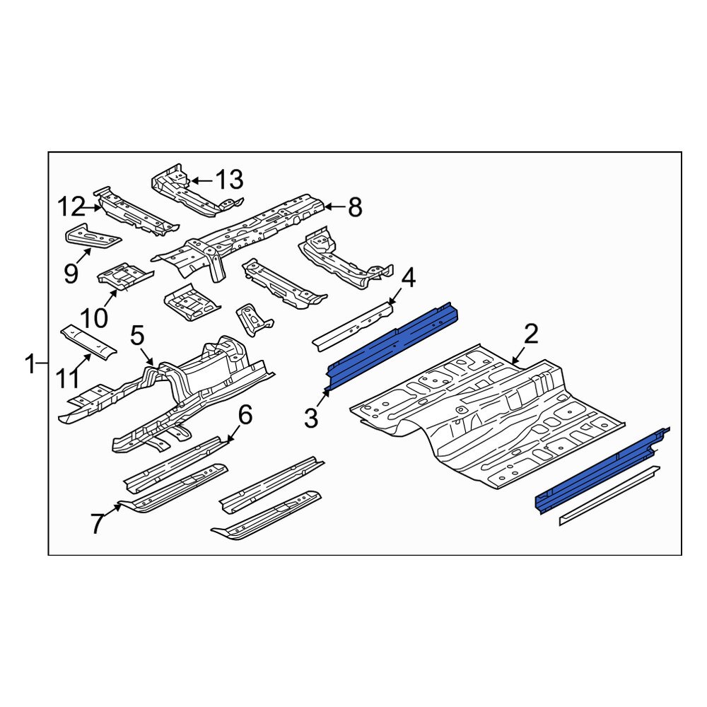 Genesis OE 71322B1D00 Right Outer Rocker Panel