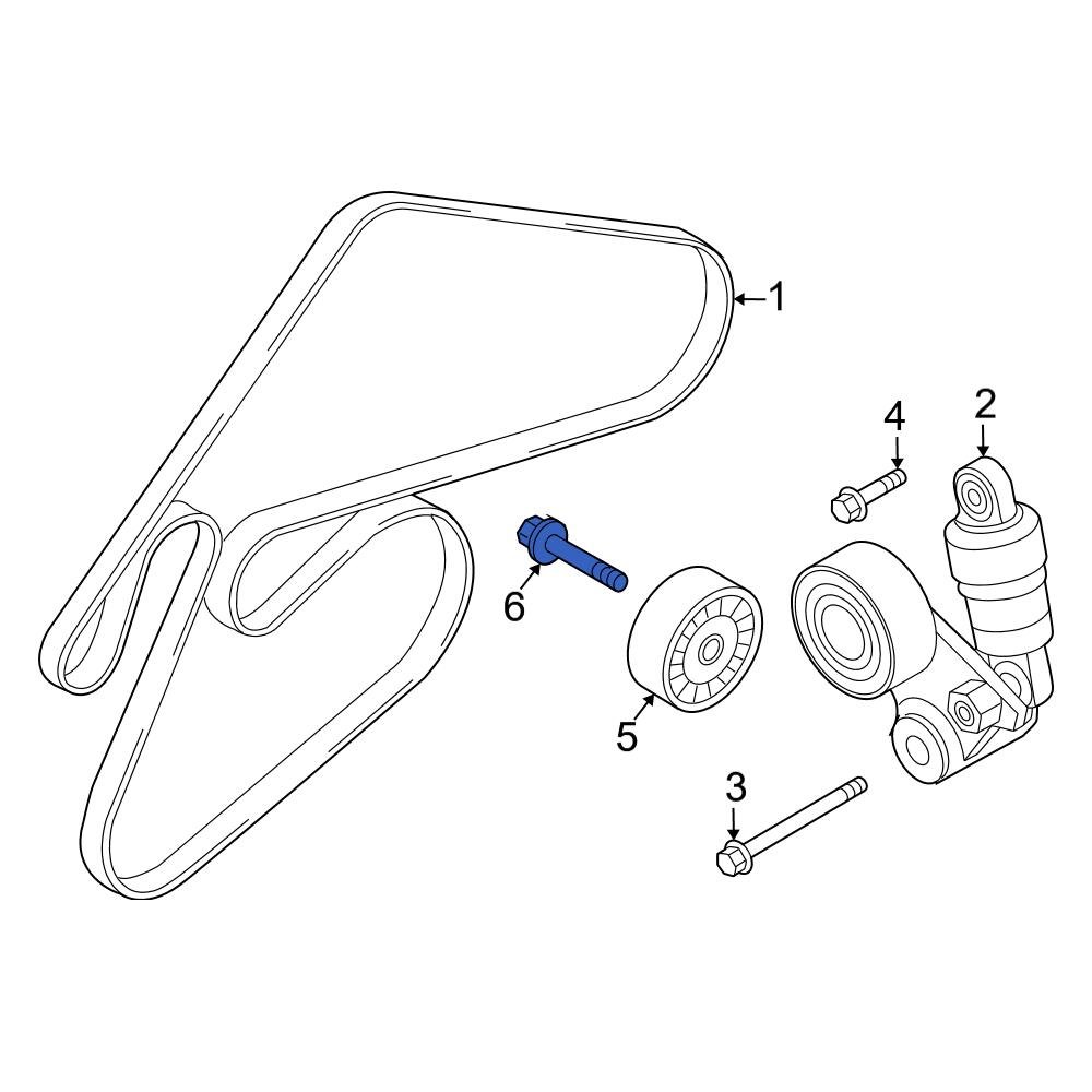 Genesis OE 252853C100 Accessory Drive Belt Idler Pulley Bolt