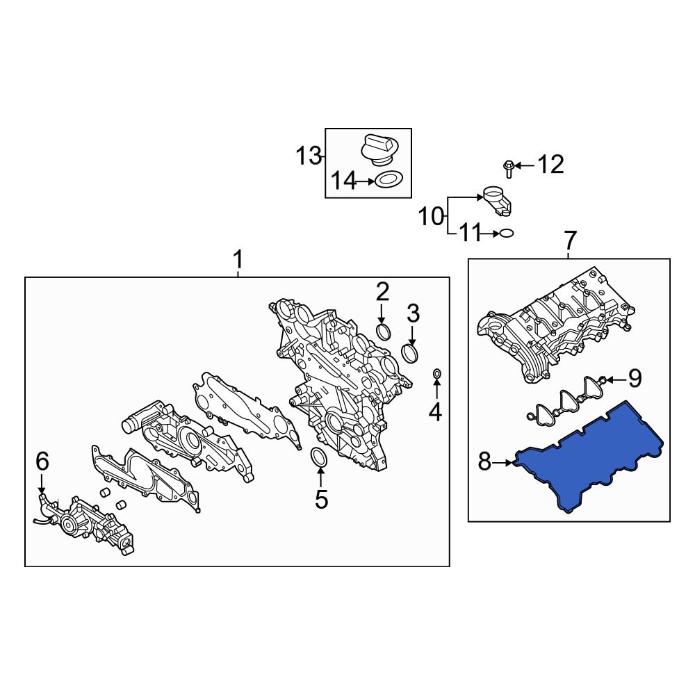 Genesis OE 224543N100 Left Inner Engine Valve Cover Gasket