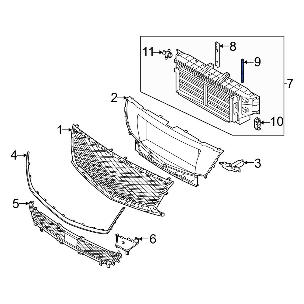 Genesis OE 86964T6000 - Front Center Radiator Shutter Seal