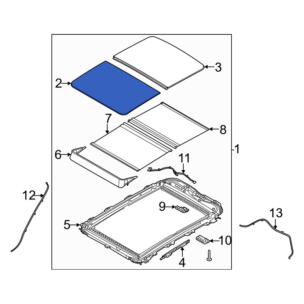 Genesis OE 81620T6000 Front Sunroof Glass