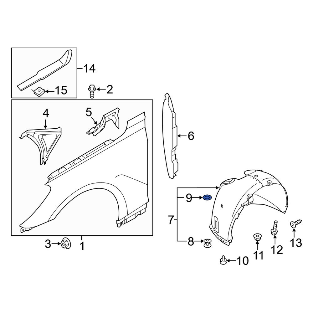 Genesis OE 8645036000 Fender Liner Washer
