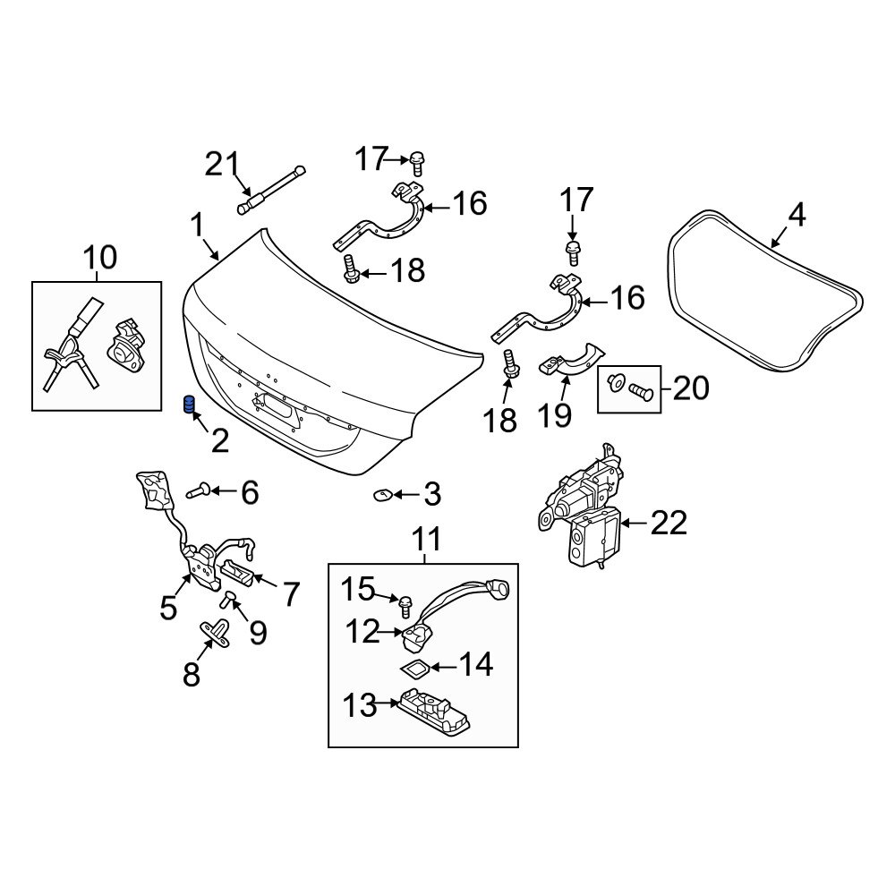 Genesis OE 1737820434 - Rear Deck Lid Stop Buffer