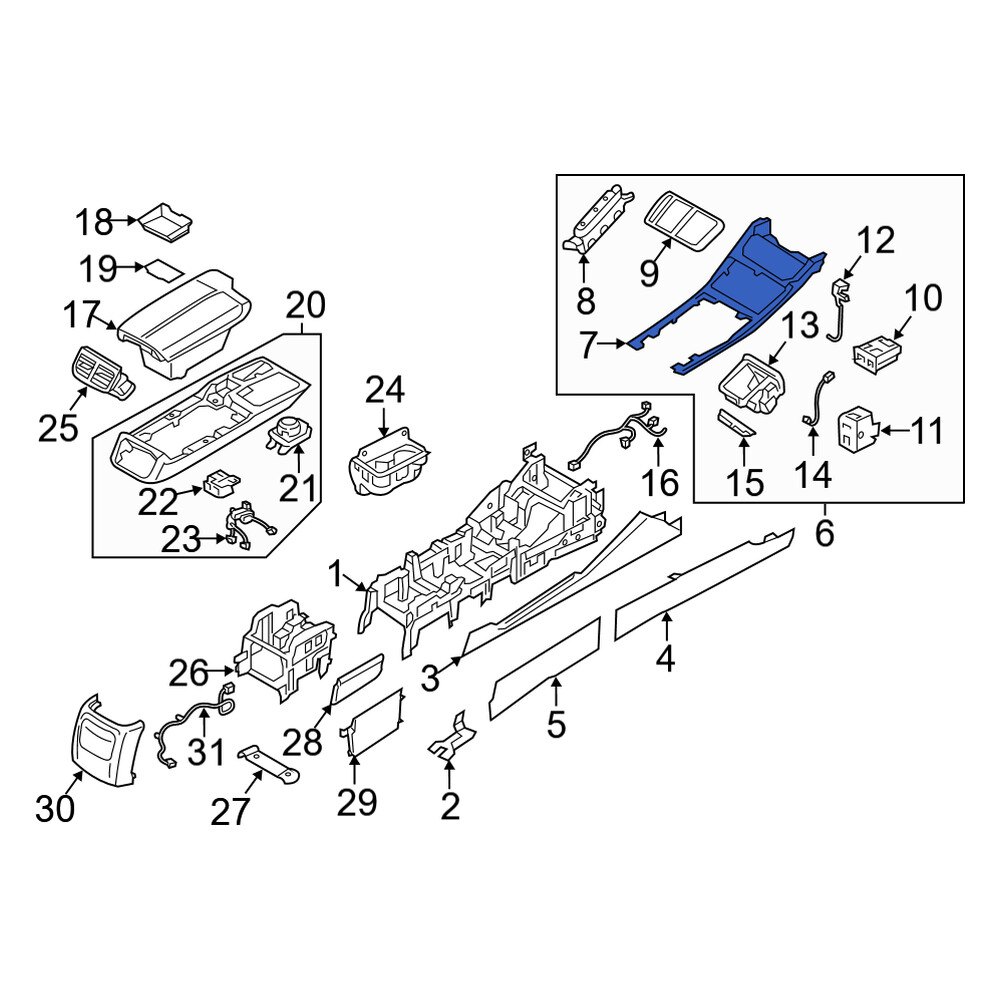 Genesis OE 84698D2AA0VCS Front Center Console Trim Panel