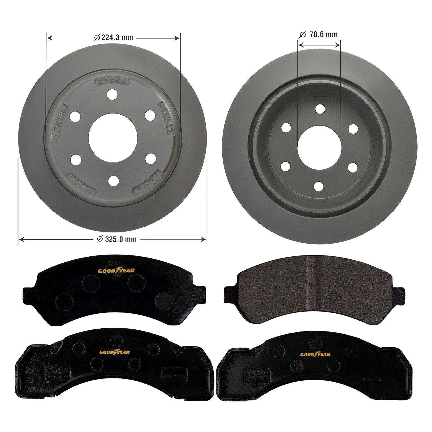 Goodyear Brakes® PRK47674R Truck & SUV Rear Brake Kit