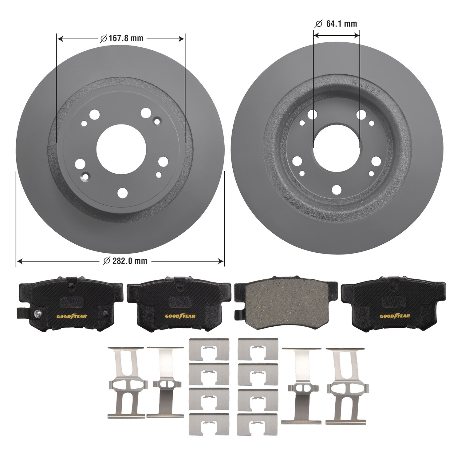Goodyear Brakes® PRK59770R Premium Rear Brake Kit