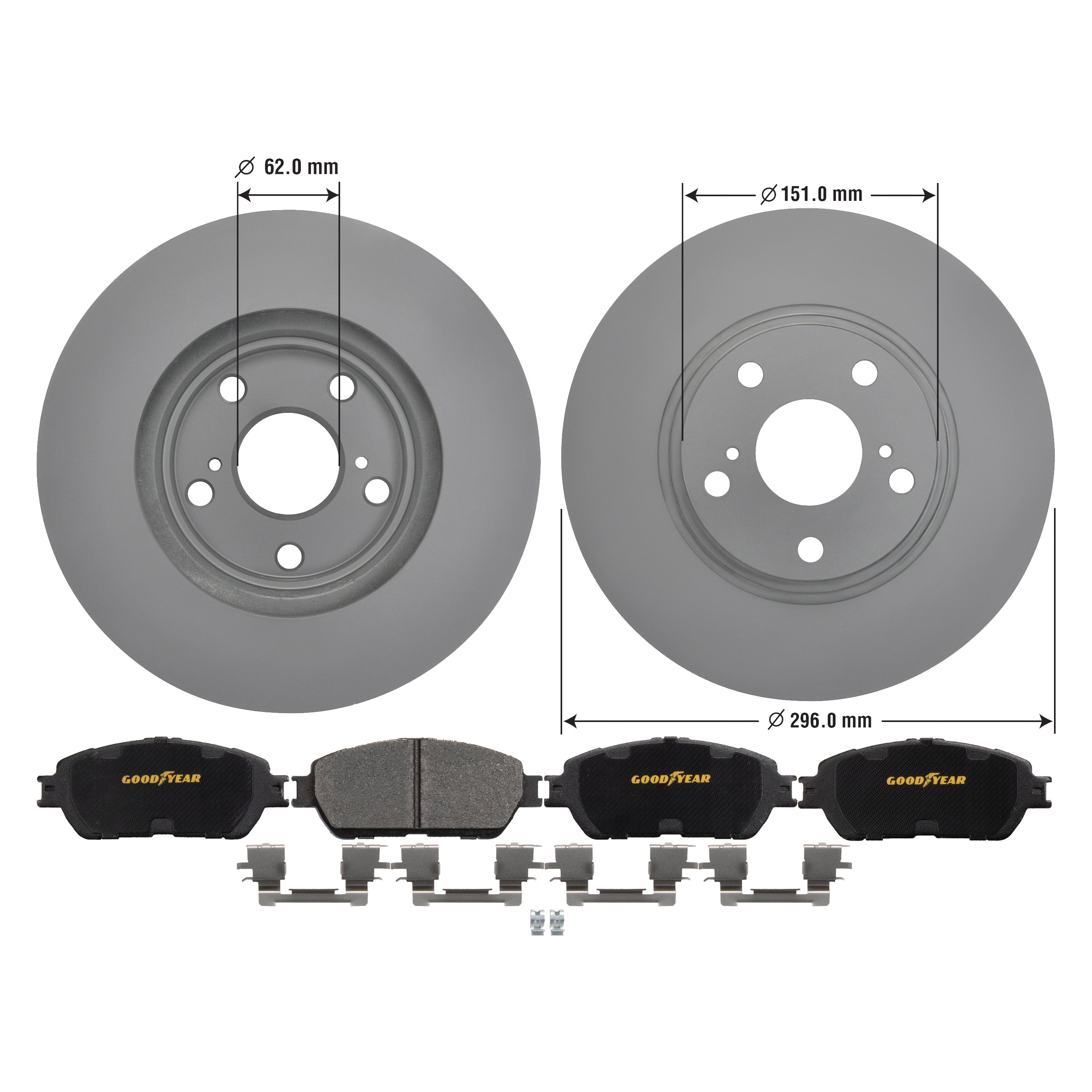 Goodyear Brakes® PRK75827F Premium Front Brake Kit