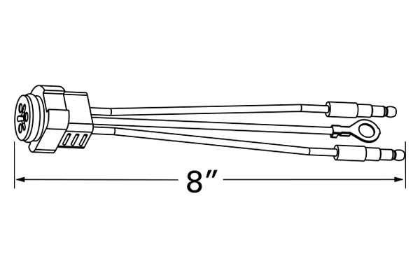 Grote® 66841 - Stop/Tail/Turn Three-Wire Plug-In Pigtail