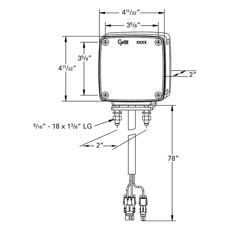 Grote® G5543 Hi Count™ Chrome Amber Pedestal Mount LED Combination