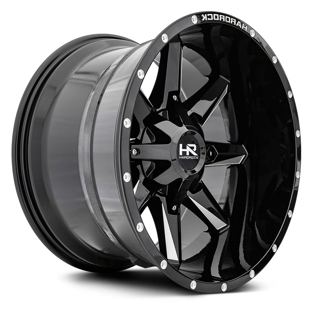 HARDROCK OFFROAD® H703 HARDCORE Wheels - Gloss Black with Milled ...