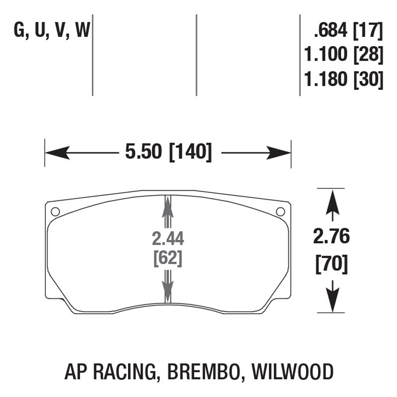 Hawk® HB221U1.10 Motorsports Performance DTC70 Compound Brake Pads