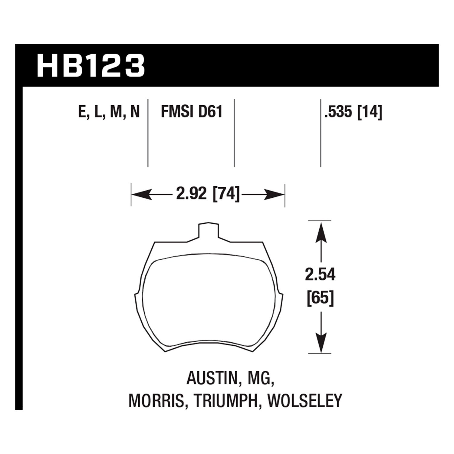 Hawk® HB123F.535 High Performance Street HPS Compound Brake Pads