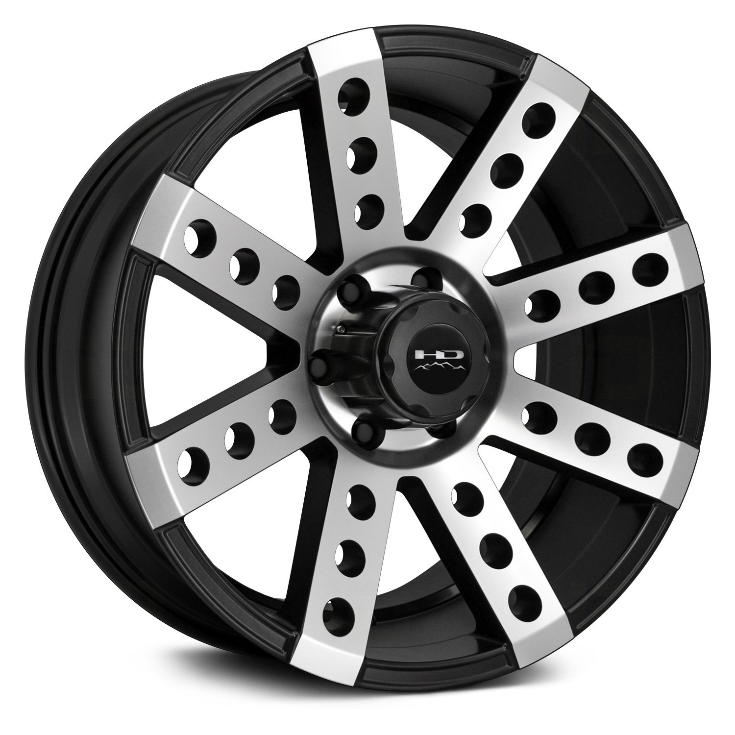 HD Buckshot Wheels 22x11 (-44, 8x180, 124.1) Black Rims Set of 4.