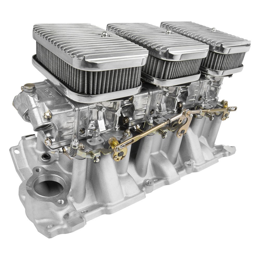 Holley® 300522 Cast Shiny Intake Manifold and Carburetor Kit