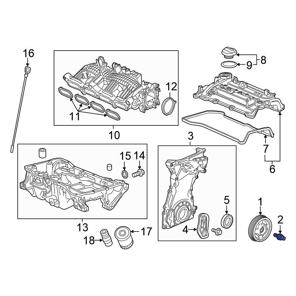 Honda OE 90017PCX013 Engine Crankshaft Pulley Bolt