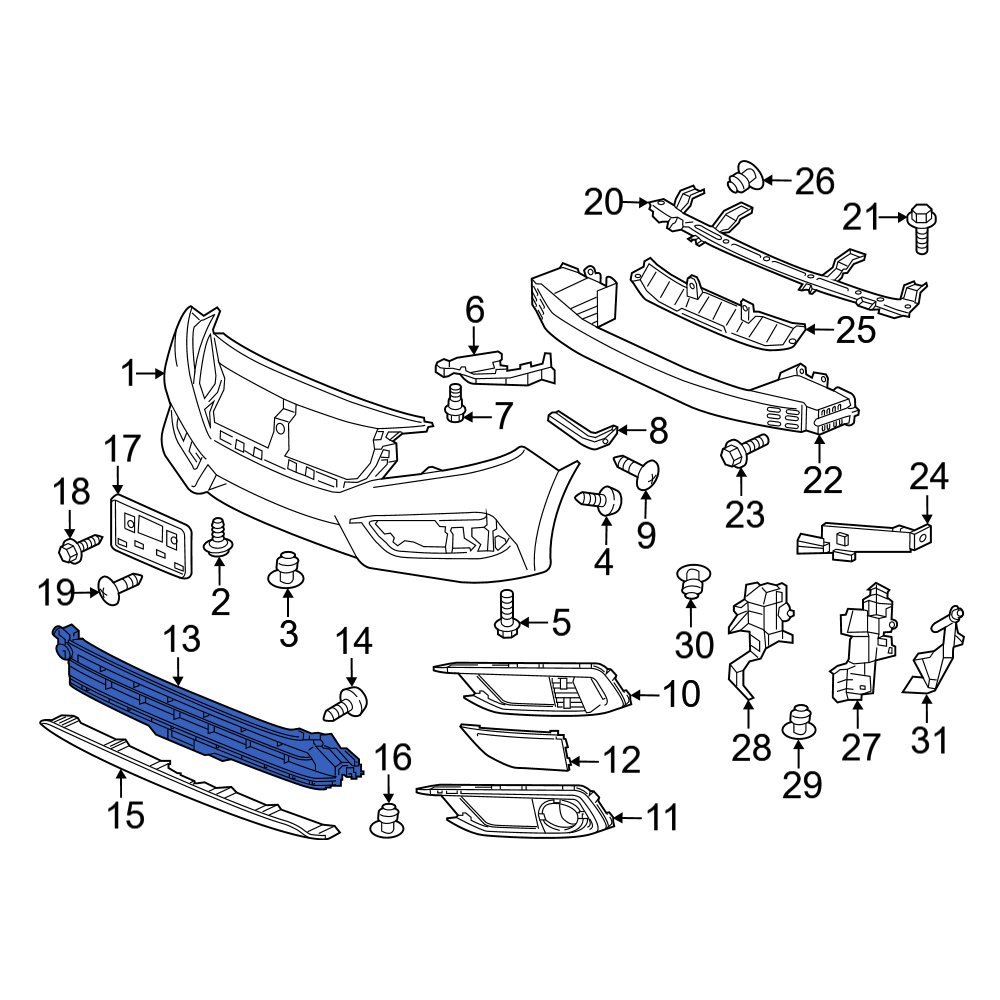 Honda Oe tgga50 Front Lower Grille