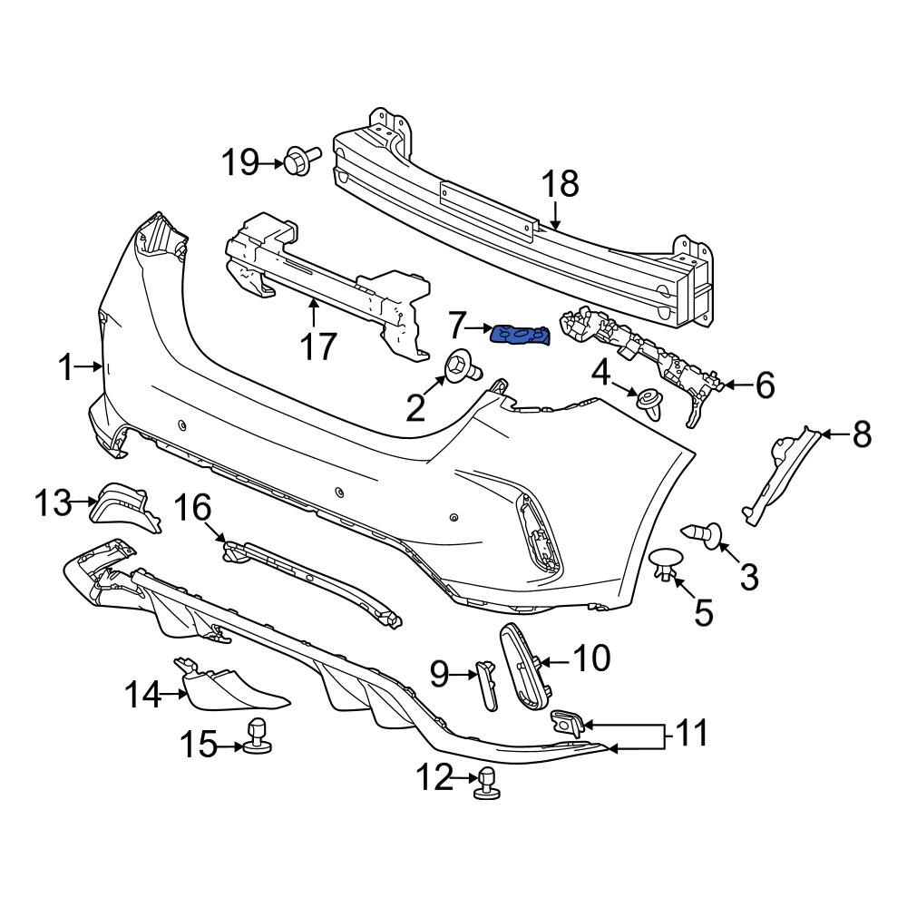 Honda OE 71690T43J00 Rear Left Bumper Cover Bracket