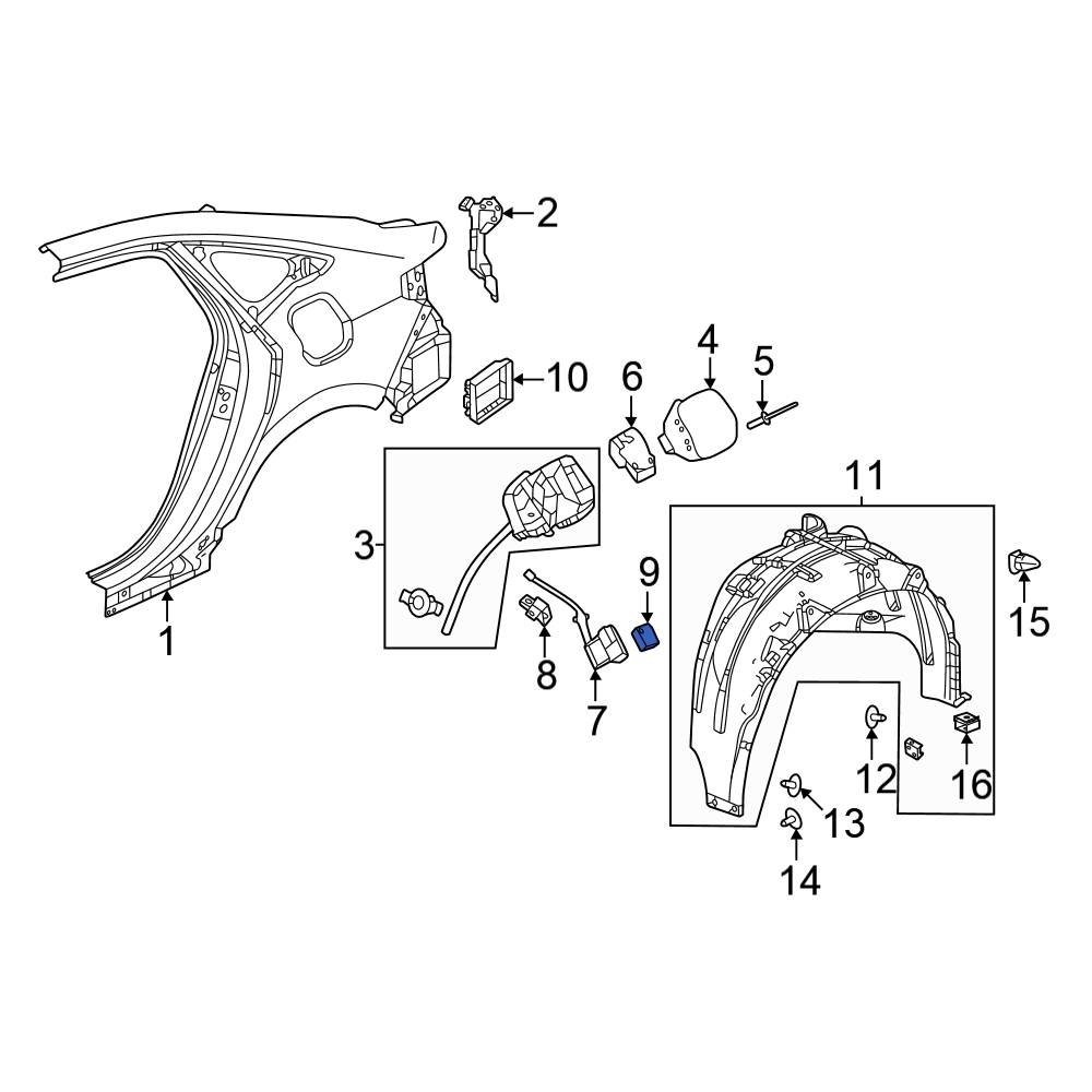 Honda OE 74481TZA013 Rear Fuel Door Latch