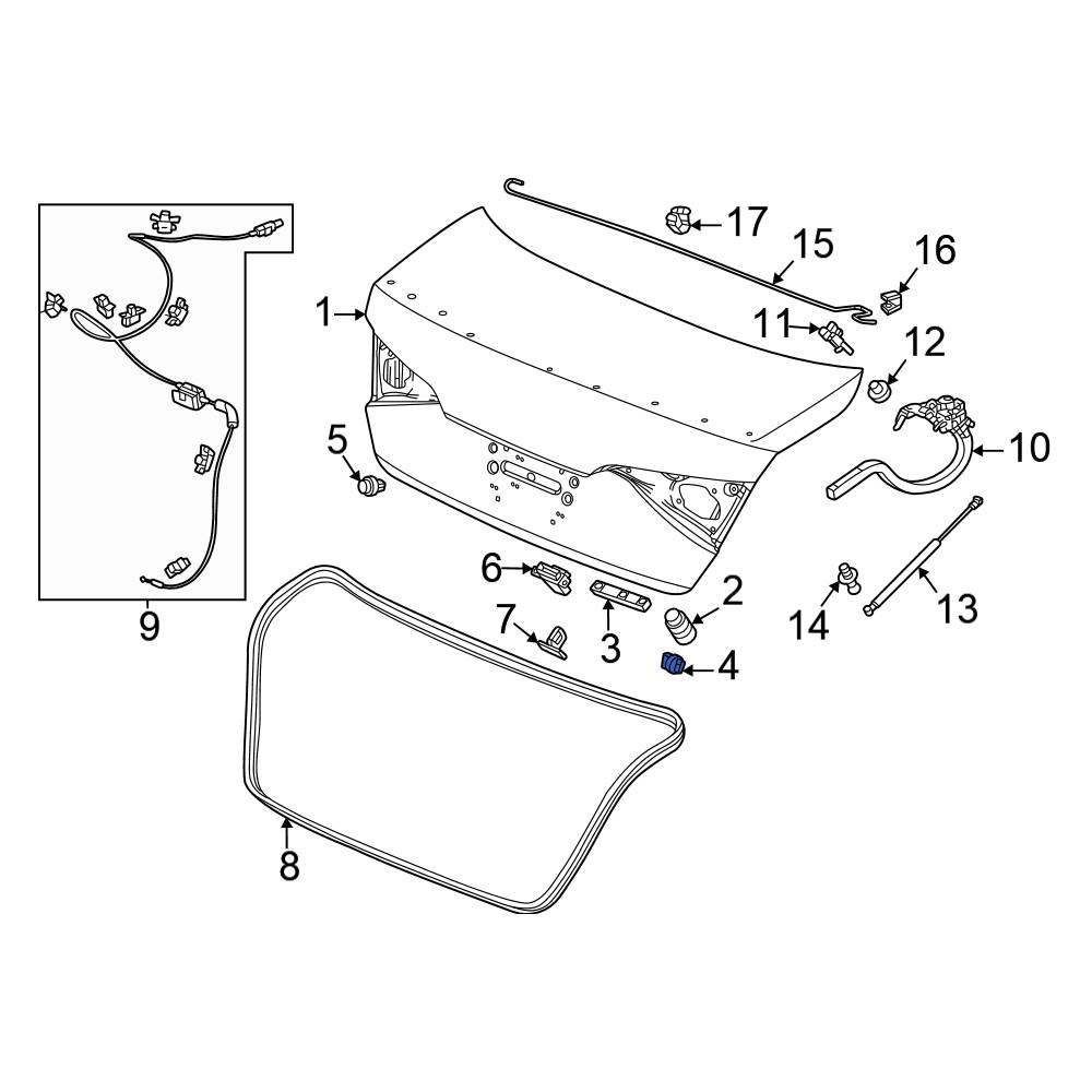 Honda OE 90856TR0A01 - Rear Deck Lid Drain Plug