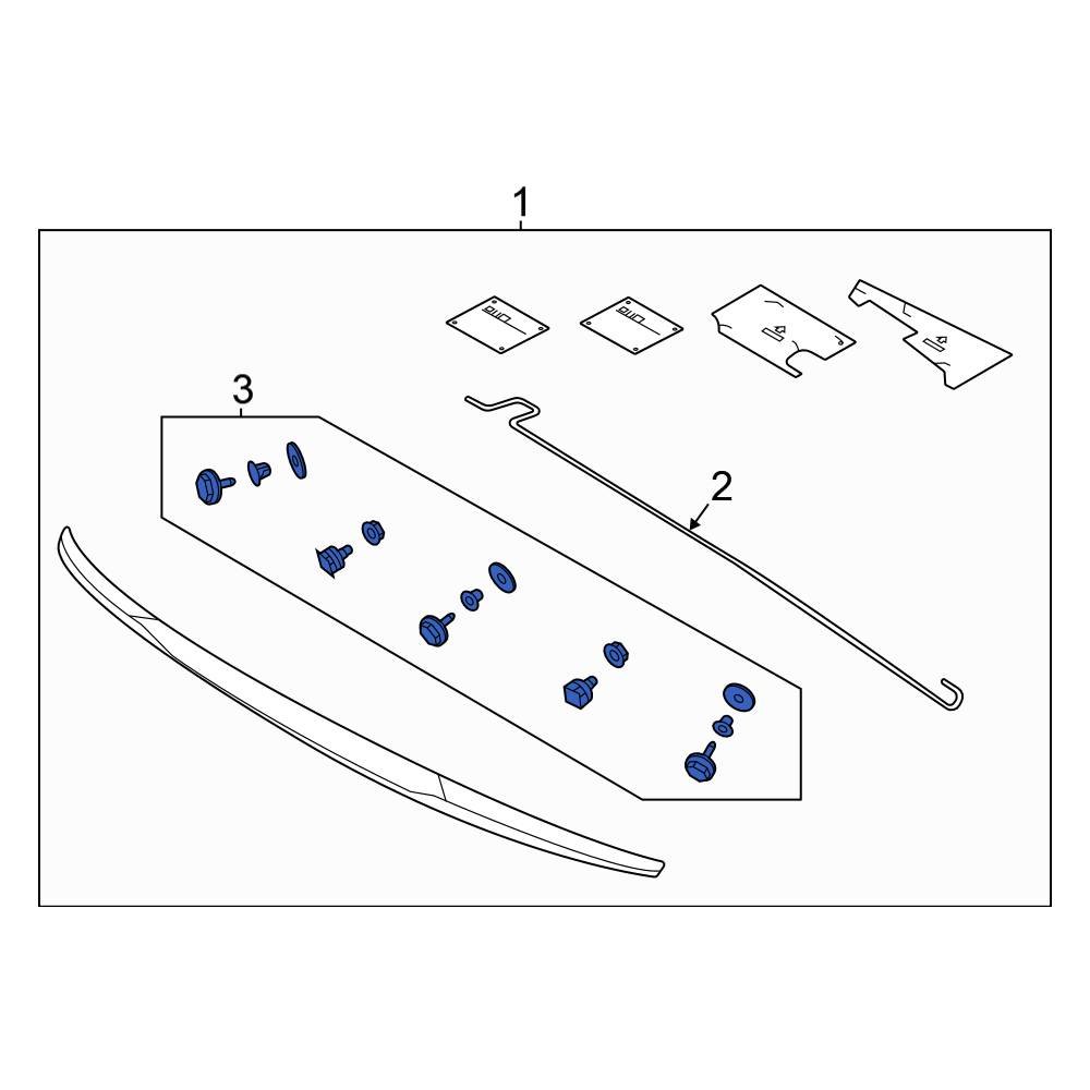 Honda OE 08F10TVA100R1 Rear Spoiler Hardware Kit