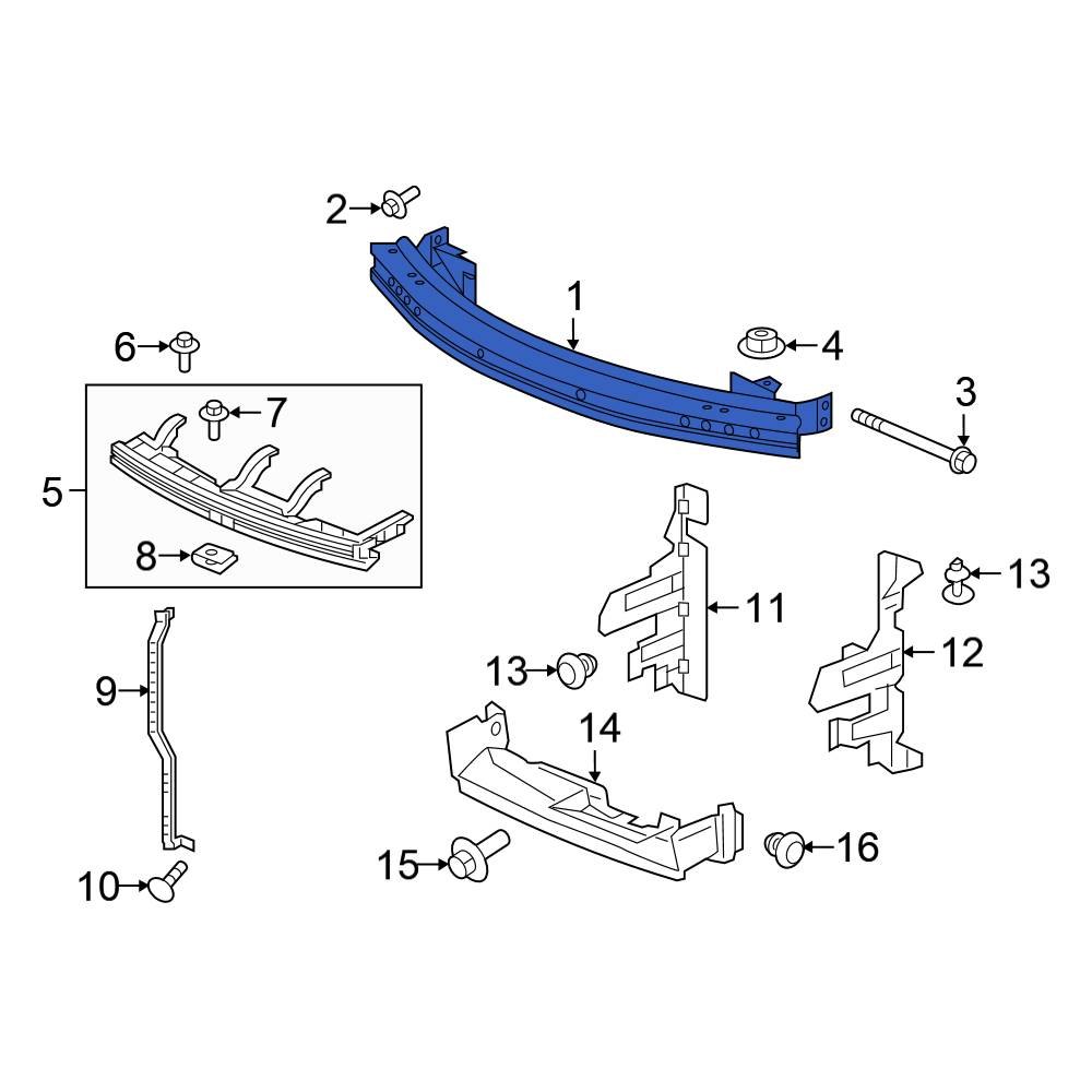 Honda Oe tg7a50 Front Bumper Impact Bar