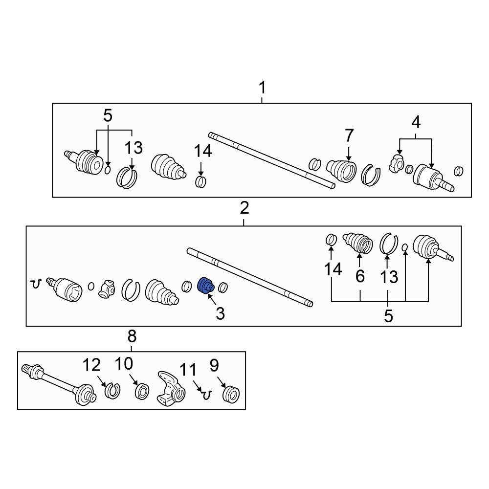 Honda OE 44351S84A11 Front Drive Shaft Damper
