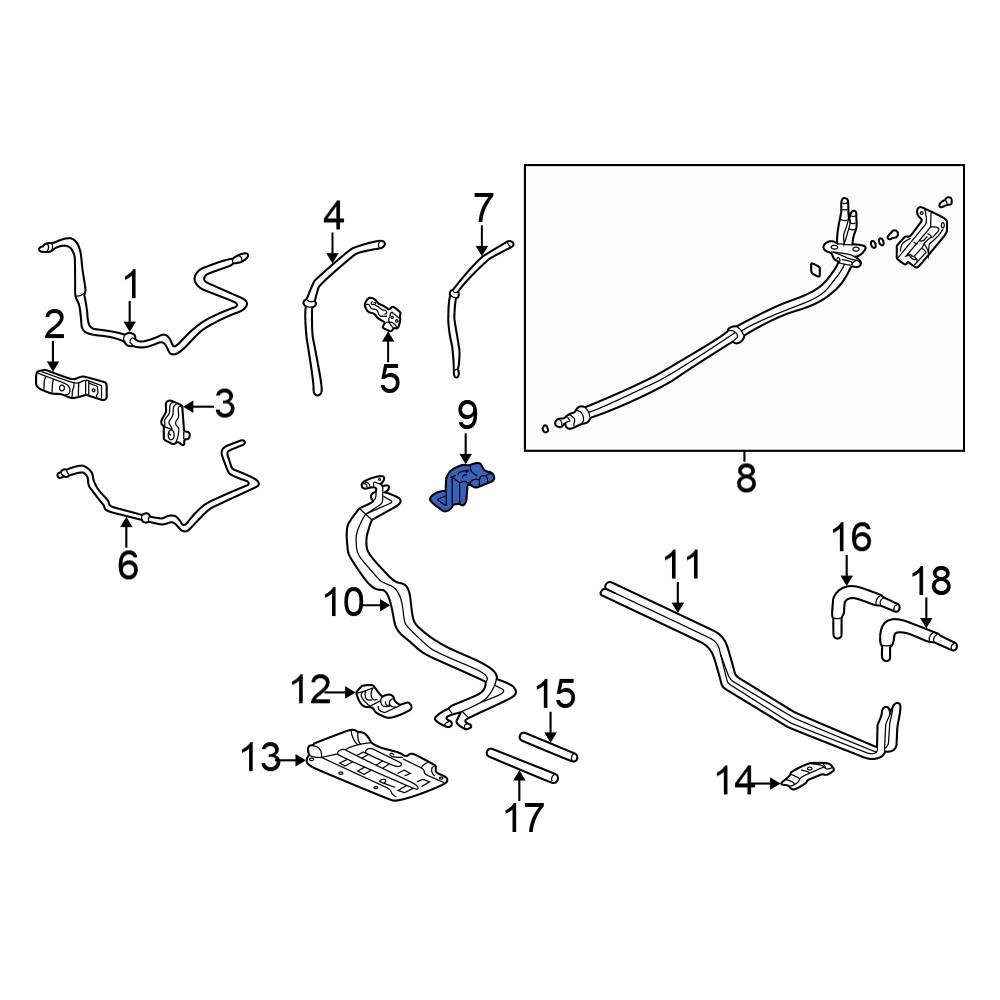 Honda OE 80364S0XA00 Rear A/C Refrigerant Line Bracket