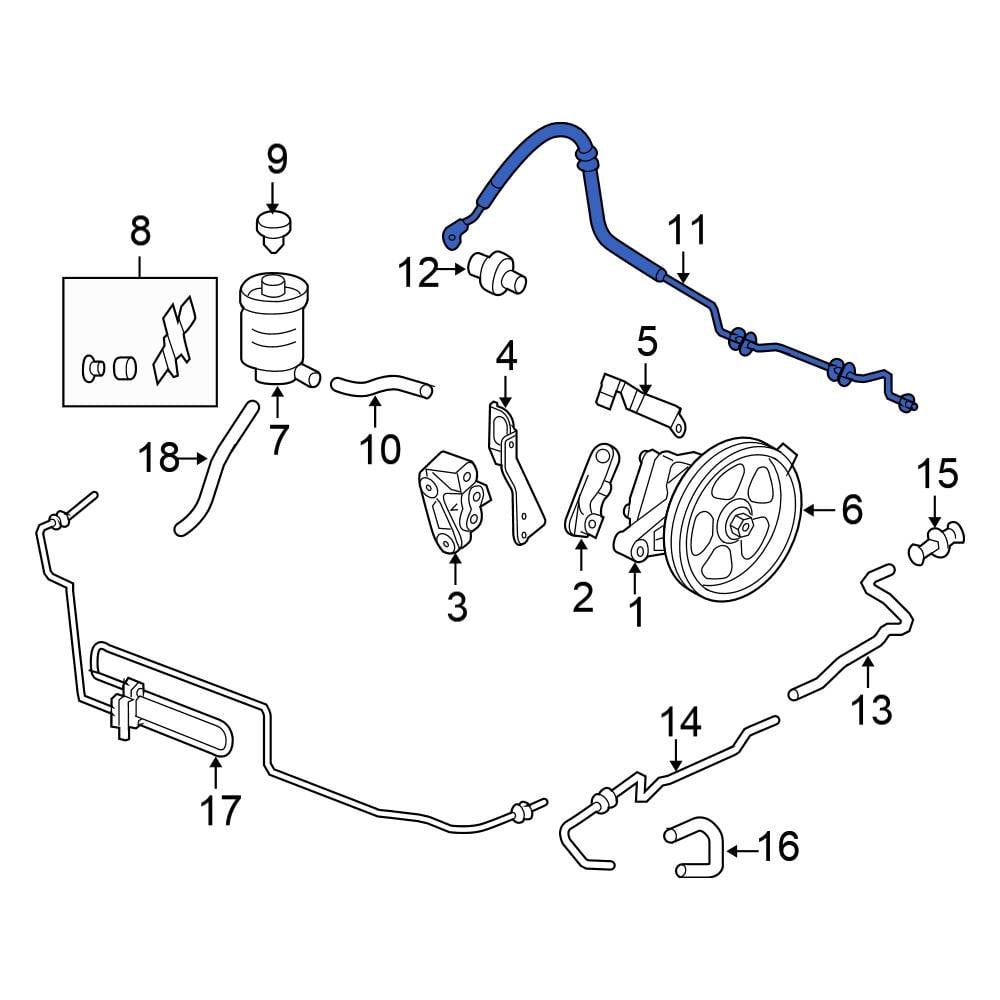 Honda OE 53713SHJA01 Power Steering Pressure Hose