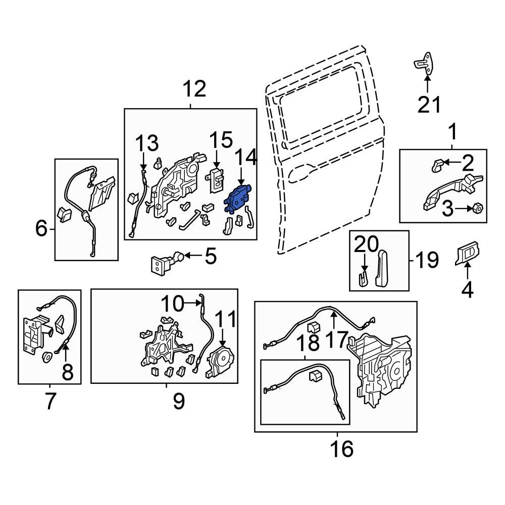 Honda OE 72663SHJA11 Left Sliding Door Lock Actuator
