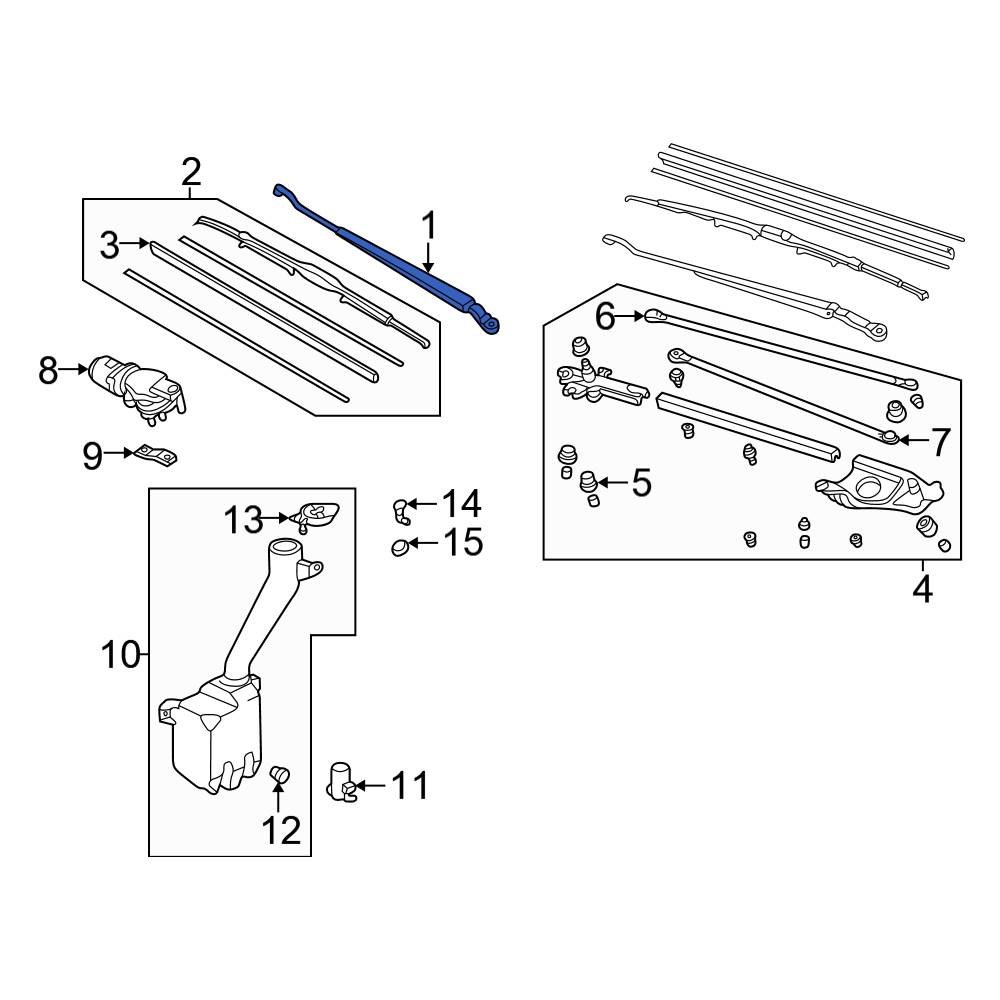 Honda OE 76600S04G01 Left Windshield Wiper Arm