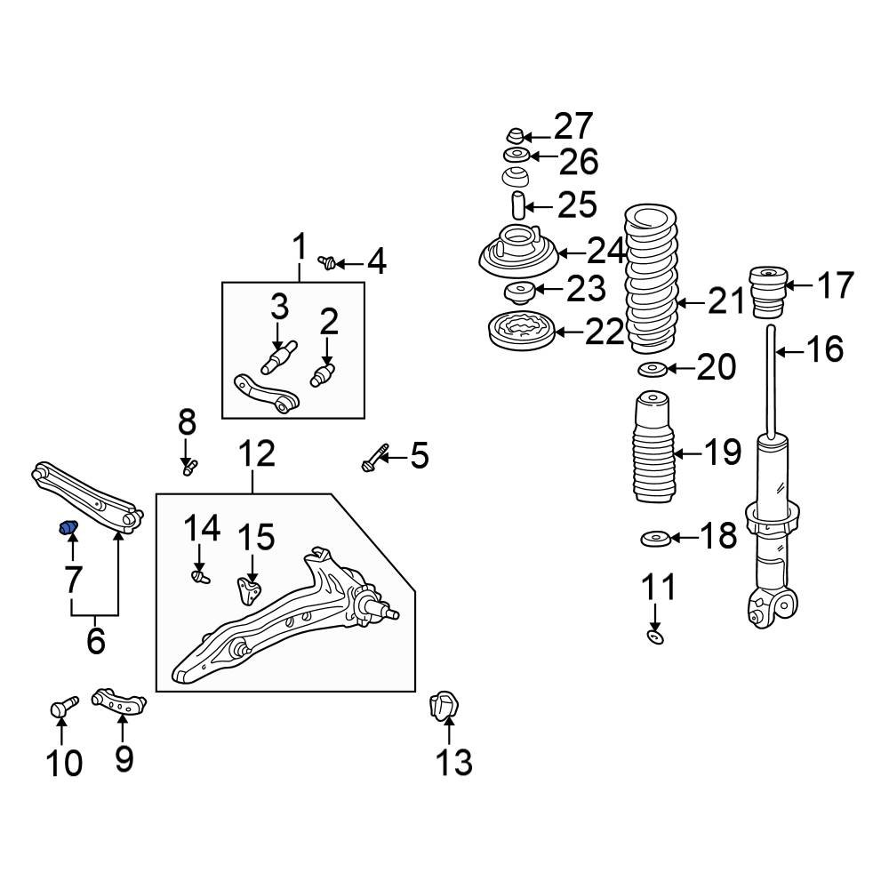 Honda OE 52622SH3013 Rear Lower Suspension Lateral Arm Bushing