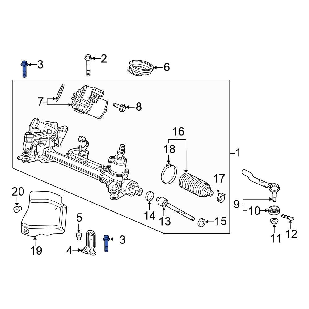 Honda OE 934010601208 Rack and Pinion Bolt