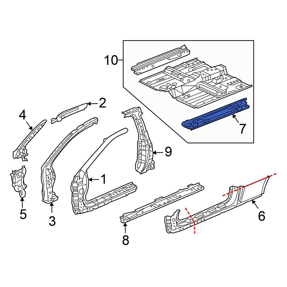 Honda OE 04631SDNA01ZZ Right Outer Rocker Panel