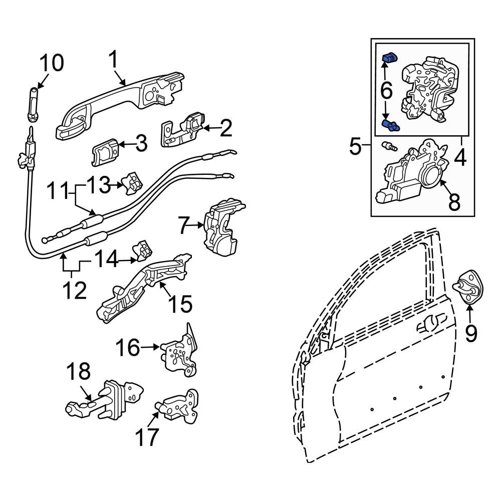 Honda OE 72139SR0A01 Front Door Lock Rod Clip