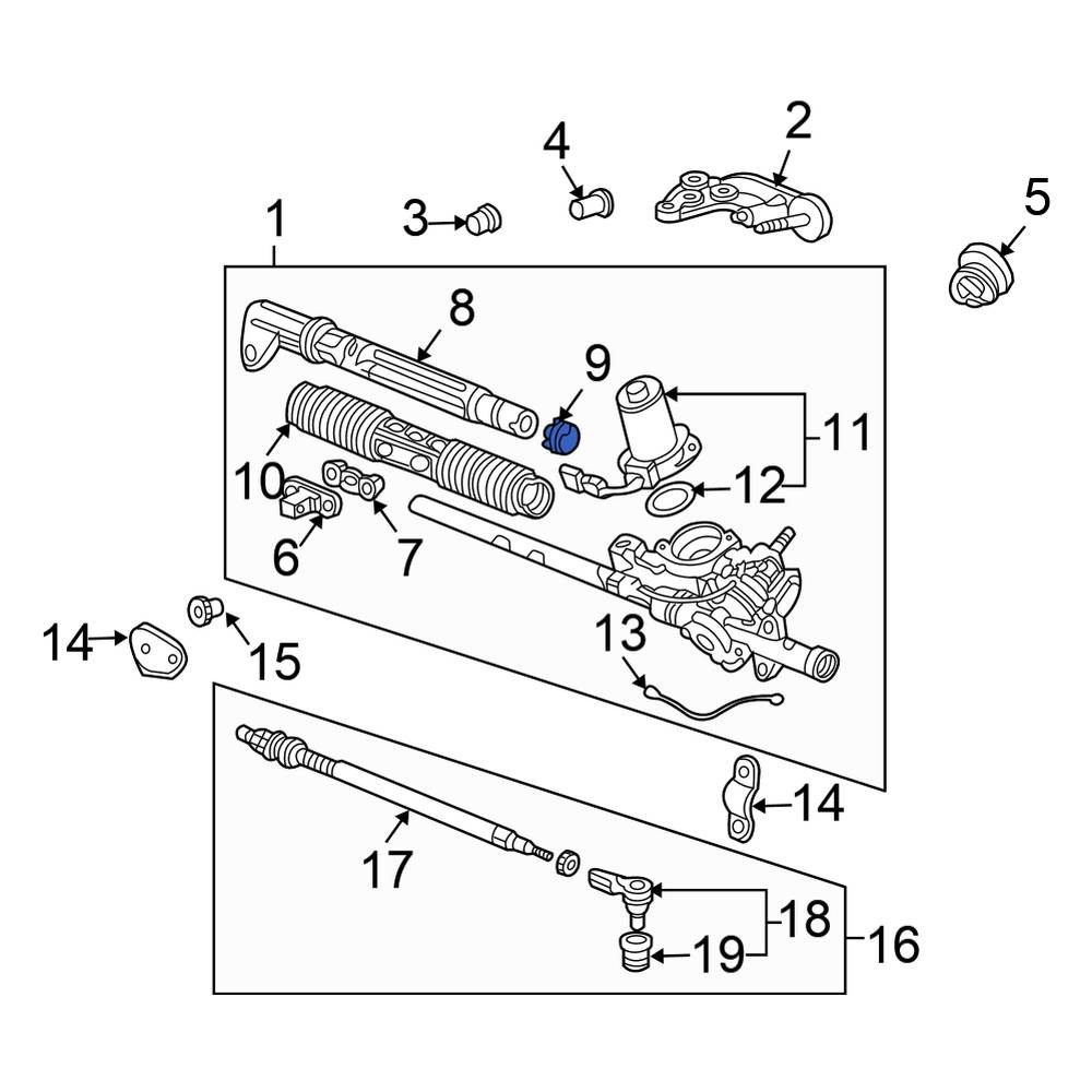 Honda OE 53457S5A003 Rack and Pinion Cap