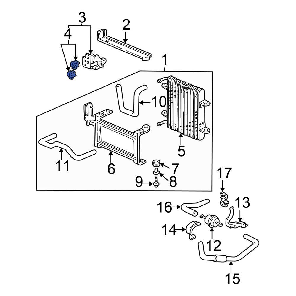 Honda OE 25216P72003 Transmission Oil Cooler Line Clip