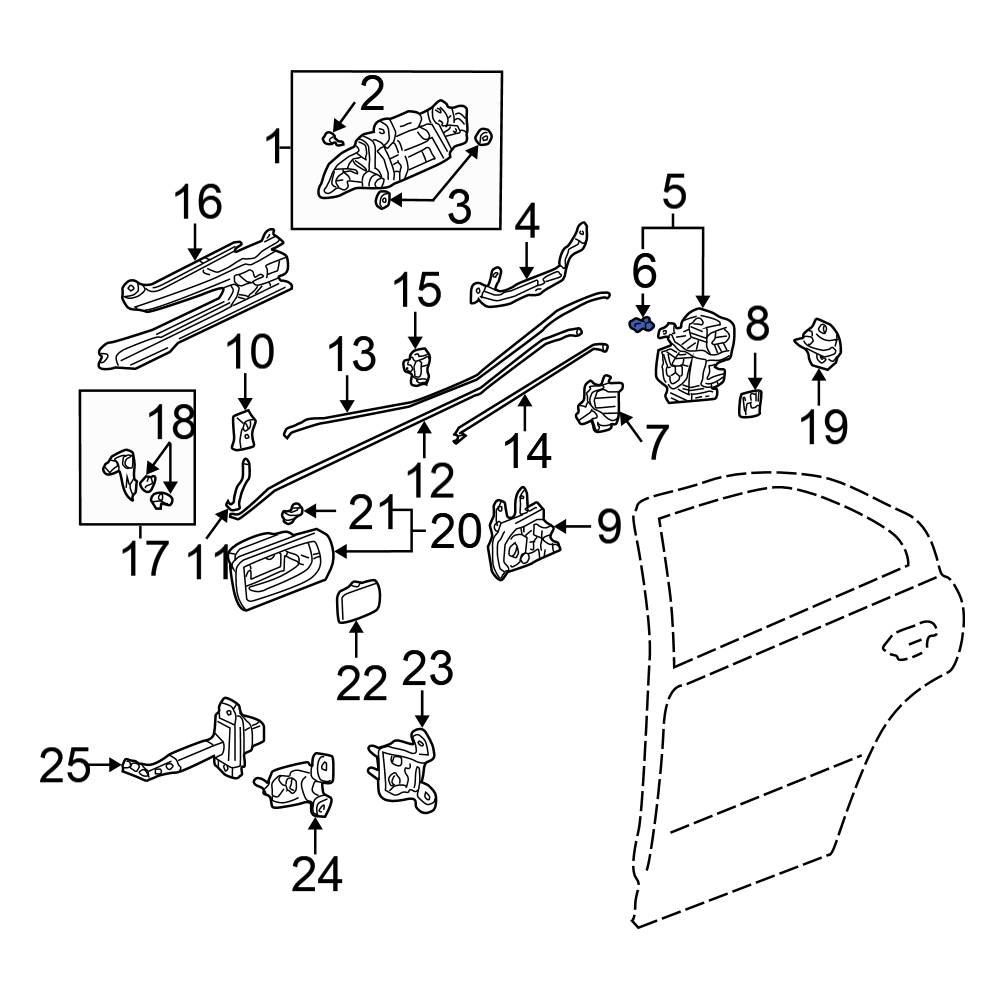 Honda OE 72139SR0A01 Front Door Lock Rod Clip