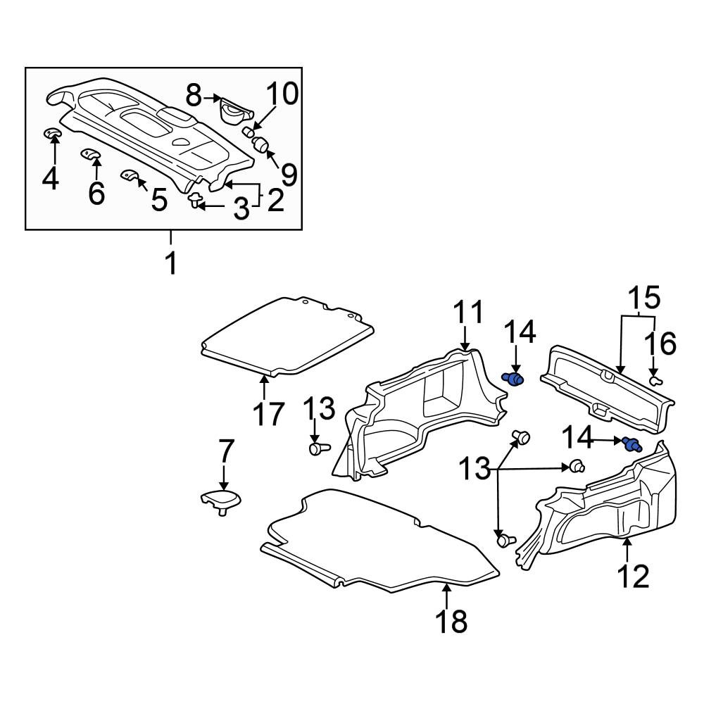 Honda Oe s0d003zh Headliner Clip