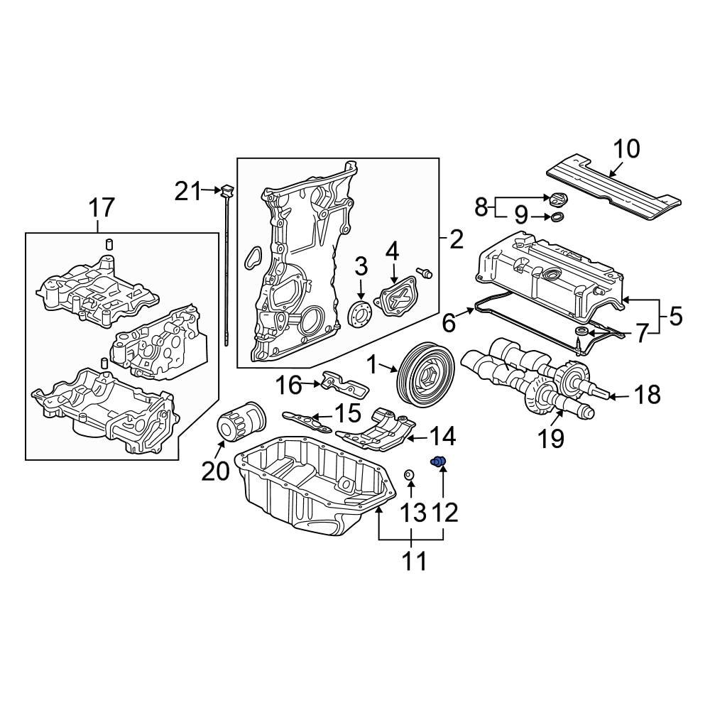 Honda OE 90009PH1000 Engine Oil Drain Plug