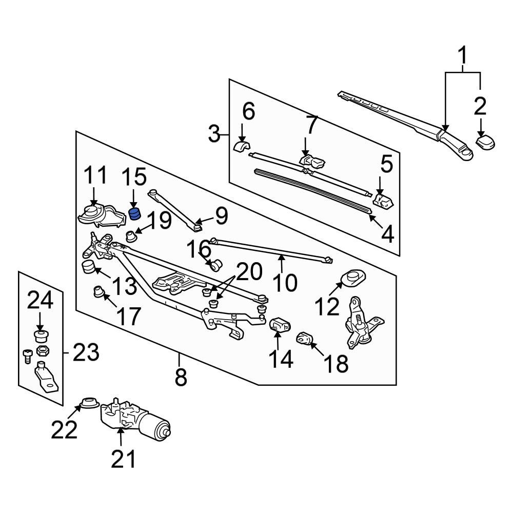 Honda OE 76515SVAA01 Front Windshield Wiper Linkage Bushing