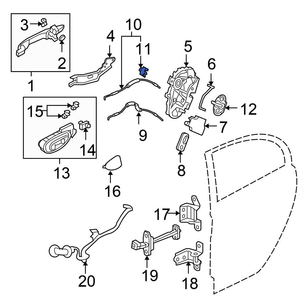 Honda OE 90691SJD003 Front Door Latch Cable Clip