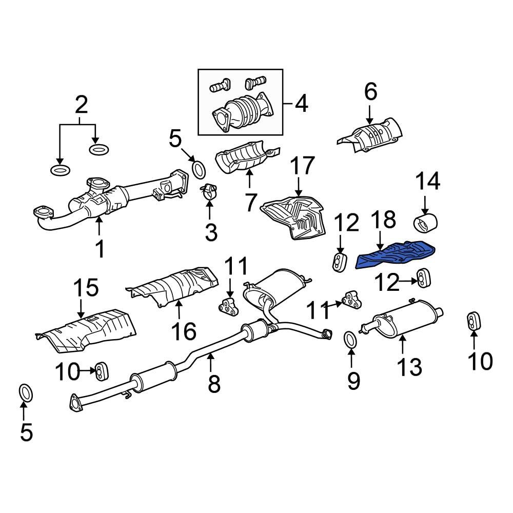 Honda OE 74694TA1A00 Left Exhaust Heat Shield