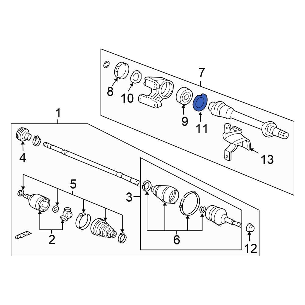 Honda OE 9452055000 Inner CV Axle Shaft Carrier Bearing Retaining Ring
