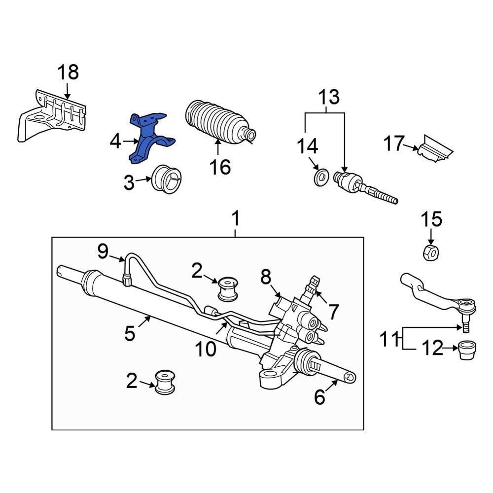 Honda OE 53438TA0A00 Front Rack and Pinion Mount Bracket