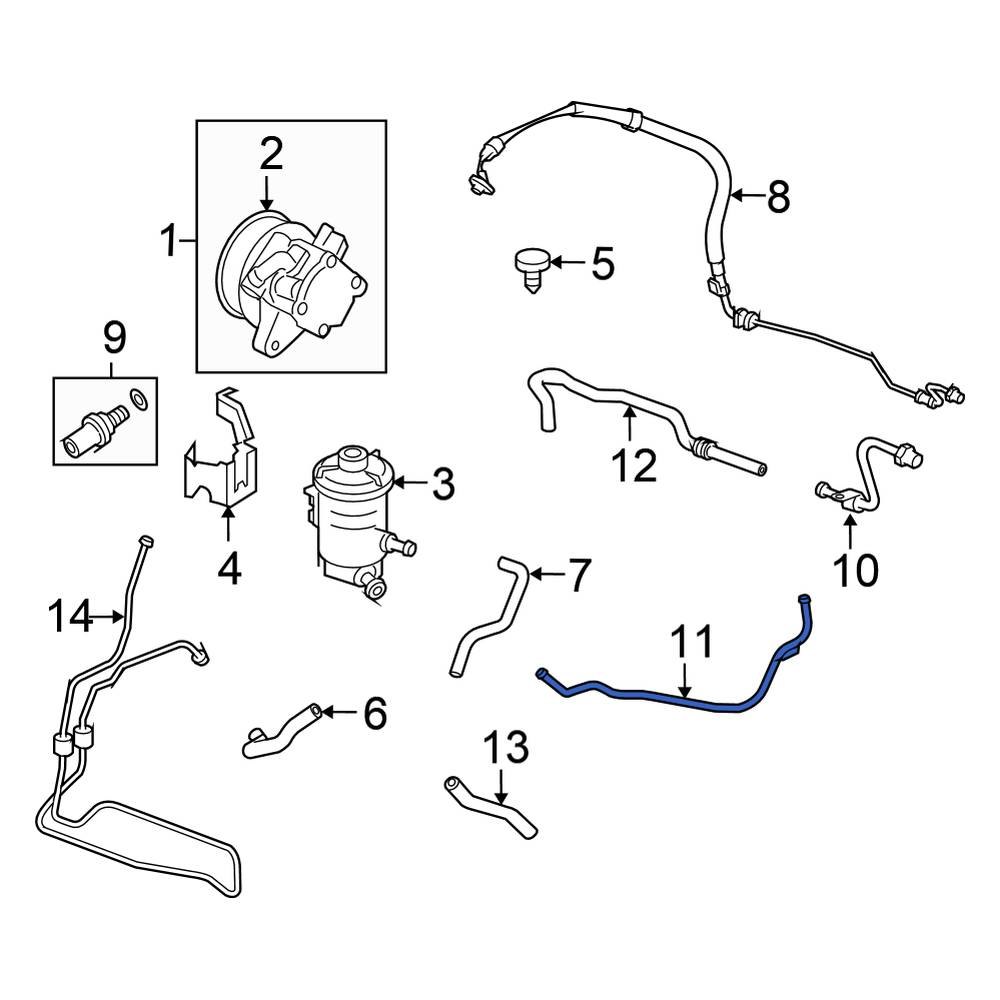 Honda OE 53779TA0A00 Front Upper Power Steering Line