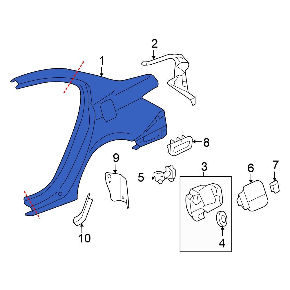 Honda OE 04636TA5A90ZZ Rear Right Quarter Panel