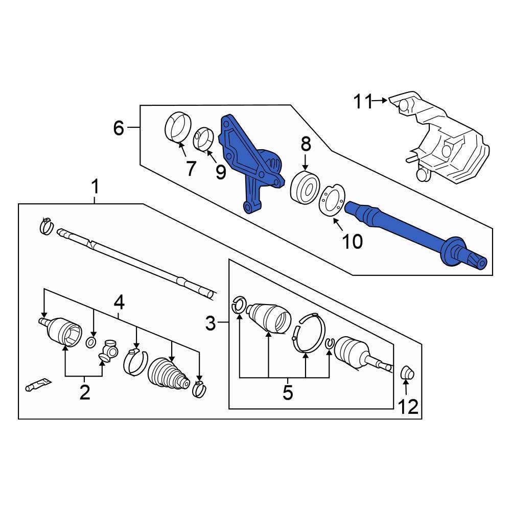 Honda OE 44500TA1A00 Front CV Intermediate Shaft