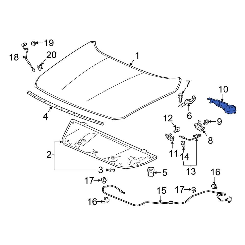 Honda OE 74135TVAA00 - Front Hood Latch Cover