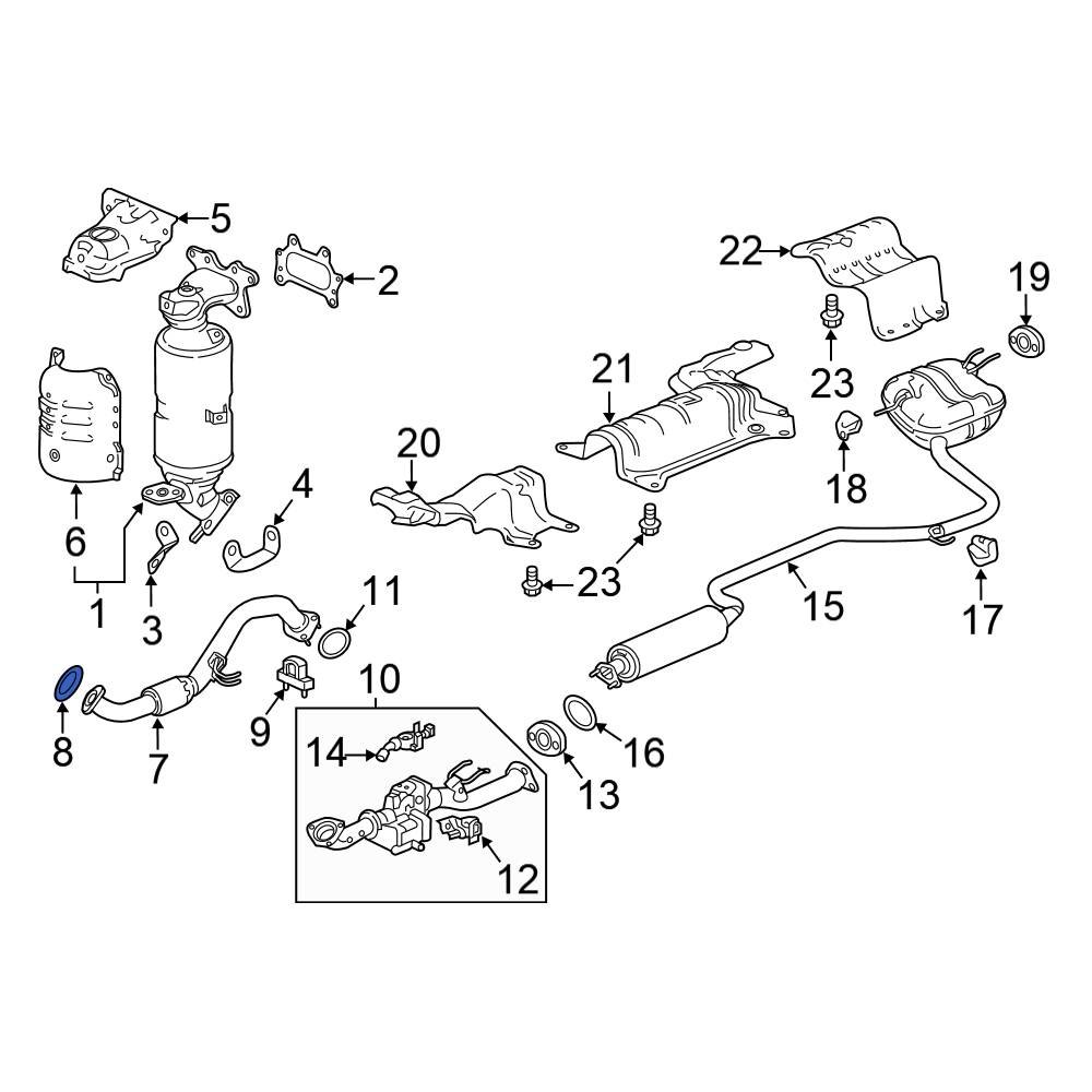 Honda OE 18393SS0J30 - Center Catalytic Converter Gasket